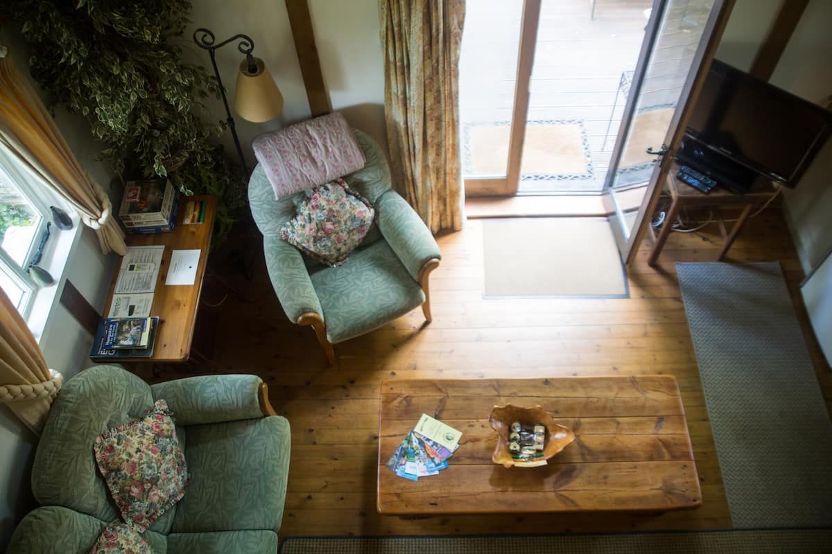 Living room view at The Thatched Cottage